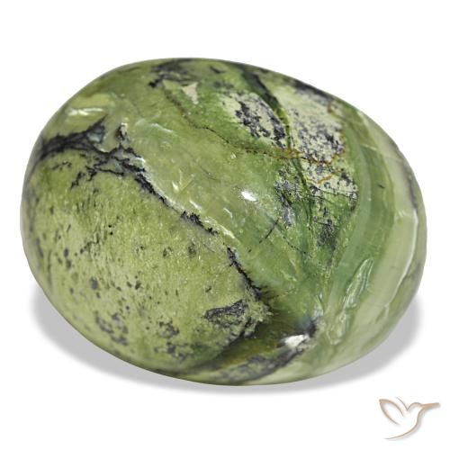 Opala verde natural 15,89ct, corte oval, opaco