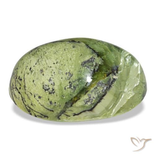 Opala verde natural 15,89ct, corte oval, opaco
