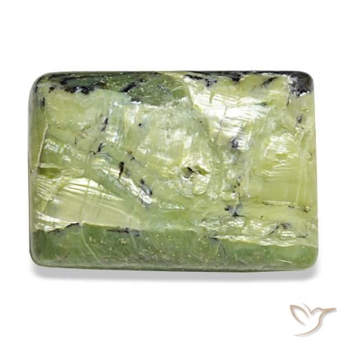 Opala verde natural 31,09ct, baguete, opaco