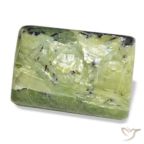 Opala verde natural 31,09ct, baguete, opaco