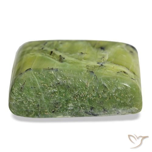 Opala verde natural 31,09ct, baguete, opaco