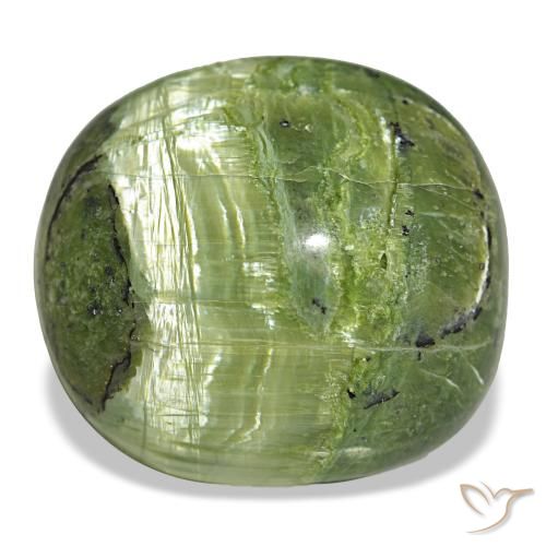 Opala verde natural 32,39ct, almofada cortada, opaco