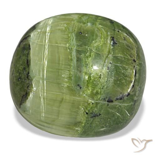 Opala verde natural 32,39ct, almofada cortada, opaco
