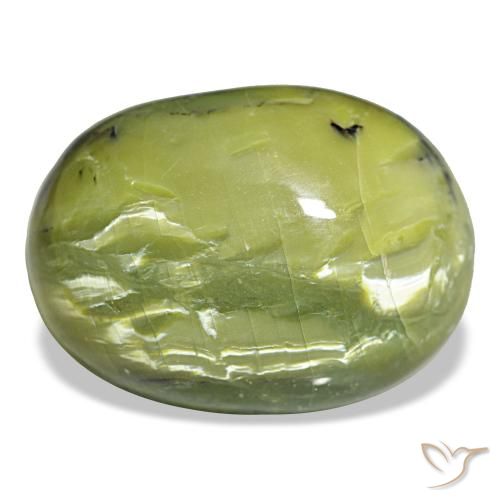 Opala verde natural 38,44ct, corte oval, opaco