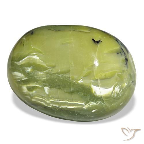 Opala verde natural 38,44ct, corte oval, opaco