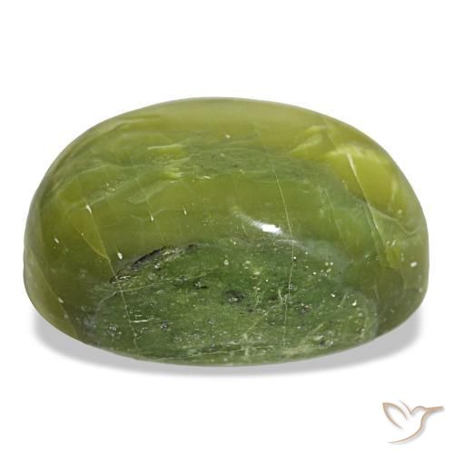 Opala verde natural 38,44ct, corte oval, opaco