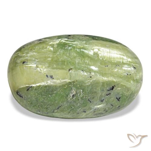 Opala verde natural 17,52ct, corte oval, opaco