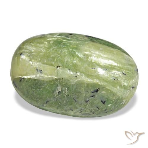 Opala verde natural 17,52ct, corte oval, opaco