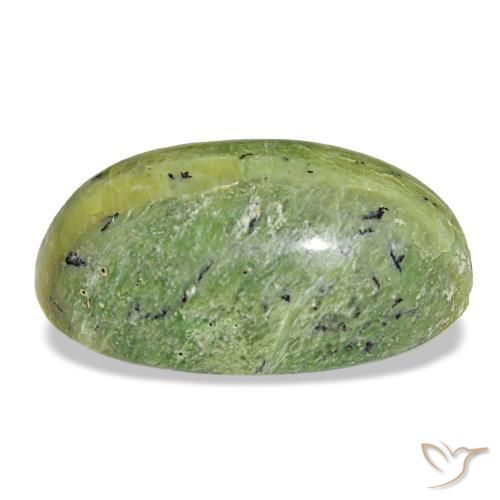 Opala verde natural 17,52ct, corte oval, opaco