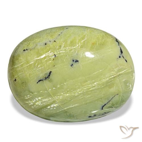 Opala verde natural 36,45ct, corte oval, opaco