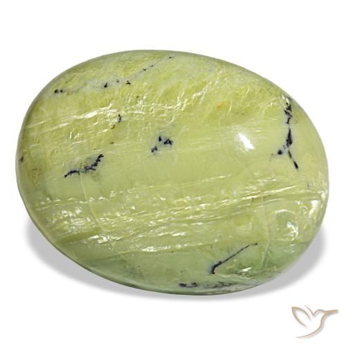 Opala verde natural 36,45ct, corte oval, opaco