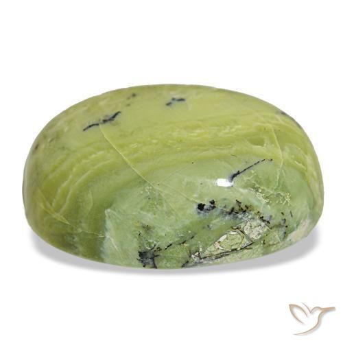 Opala verde natural 36,45ct, corte oval, opaco