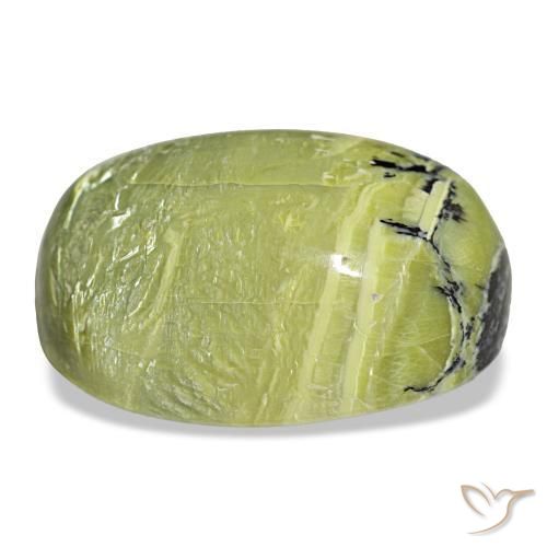 Opala verde natural 26,42ct, corte oval, opaco