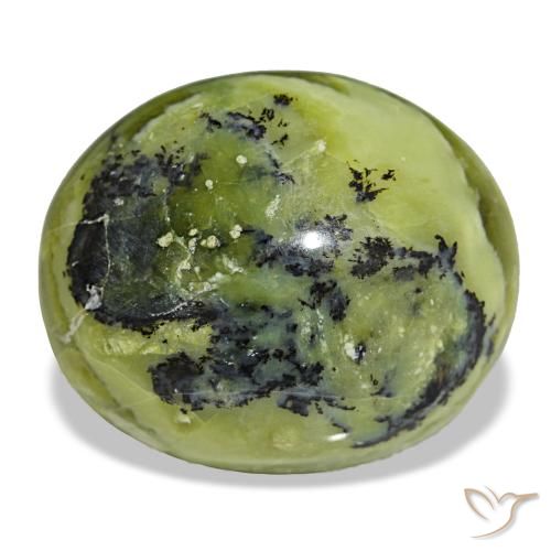 Opala verde natural 34,72ct, corte oval, opaco