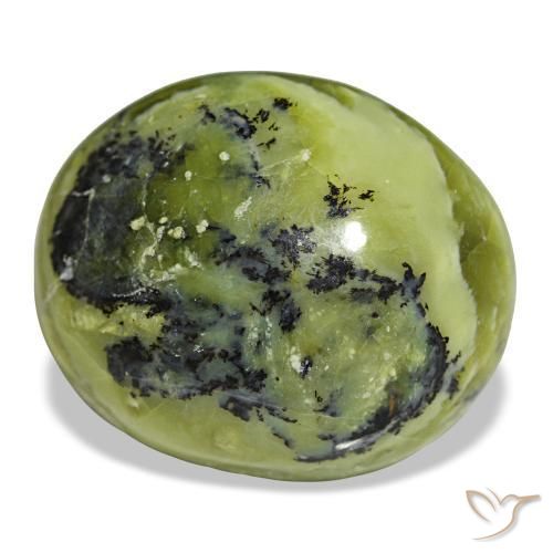 Opala verde natural 34,72ct, corte oval, opaco