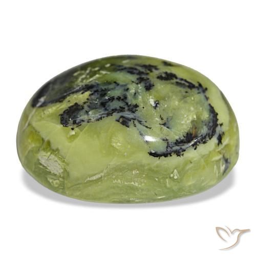Opala verde natural 34,72ct, corte oval, opaco