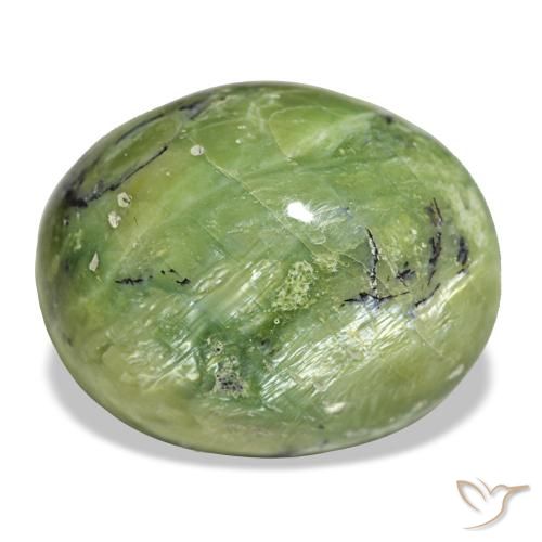Opala verde natural 27,05ct, corte oval, opaco