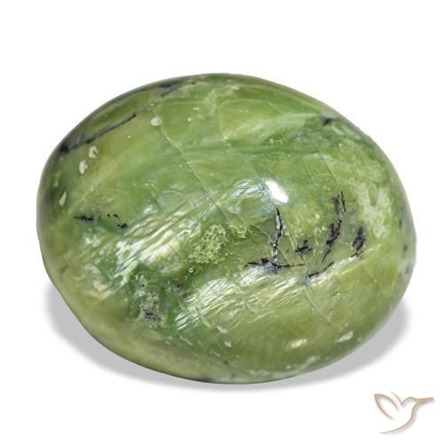 Opala verde natural 27,05ct, corte oval, opaco
