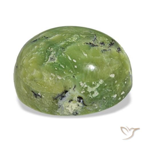 Opala verde natural 27,05ct, corte oval, opaco