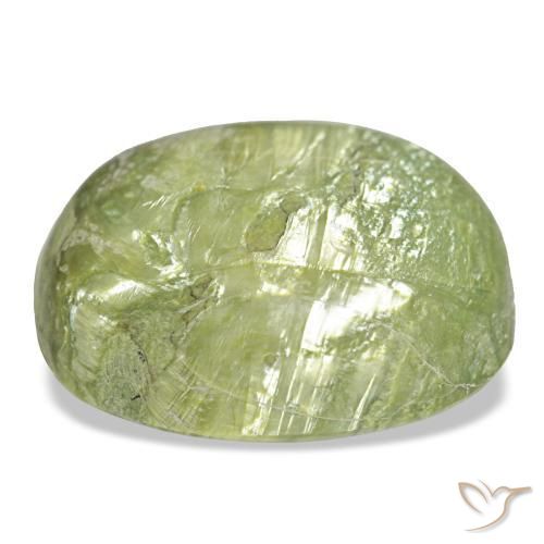Opala verde natural 25,50ct, corte oval, opaco