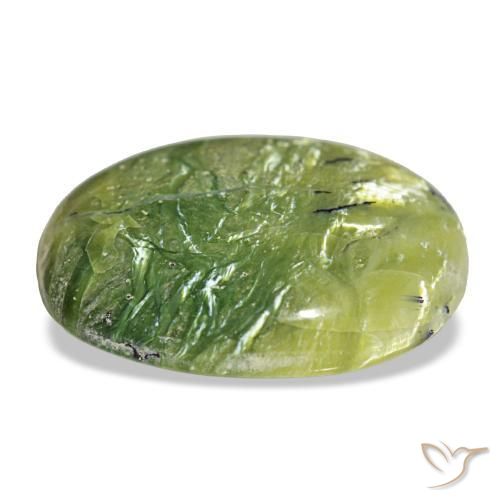Opala verde natural 18,12ct, corte oval, opaco