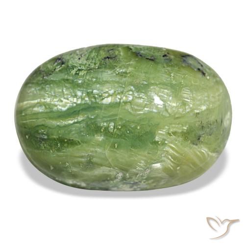 Opala verde natural 25,54ct, corte oval, opaco