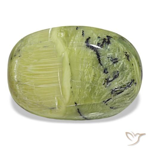 Opala verde natural 39,60ct, corte oval, opaco