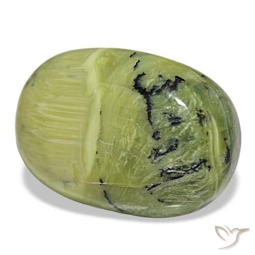 Opala verde natural 39,60ct, corte oval, opaco