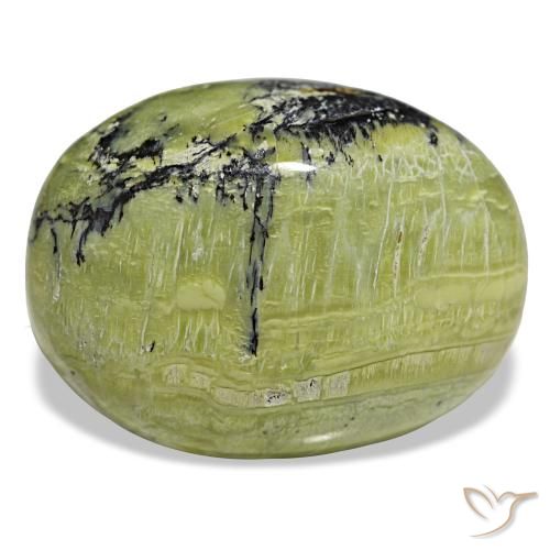 Opala verde natural 48,21ct, corte oval, opaco