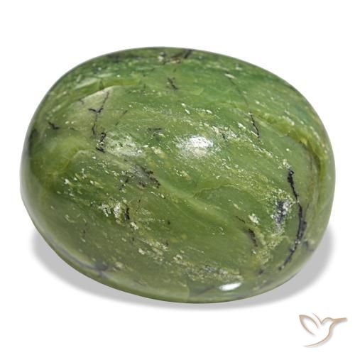 Opala verde natural 79,00ct, corte oval, opaco