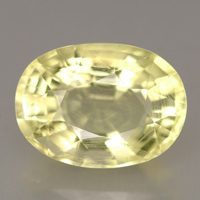 Ortoclásio amarelo natural 5,76ct, corte oval, VS