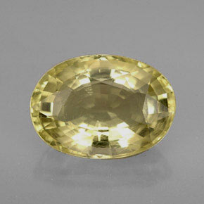 Ortoclásio amarelo natural 4,42ct, corte oval, VS