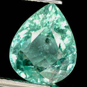Turmalina paraíba verde natural 3,31ct, formato de pêra, SI