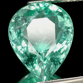 Turmalina paraíba verde natural 3,31ct, formato de pêra, SI