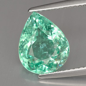 Turmalina paraíba verde natural 3,31ct, formato de pêra, SI