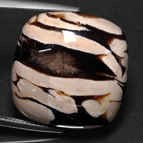 madeira de amendoim Multicolorido Natural 25.88ct, Almofada cortada, Opaco