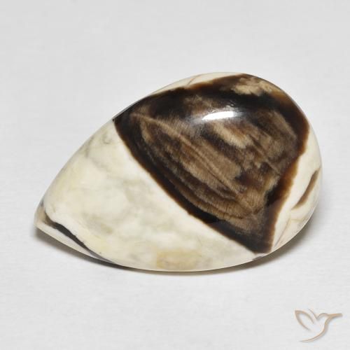 21.16ct Natural Multicolorido Madeira de amendoim, Formato de pêra, Opaco