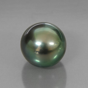 Pérola verde natural 3,83ct, esfera / bola, opaco
