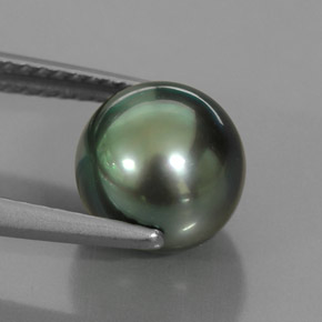 Pérola verde natural 3,83ct, esfera / bola, opaco