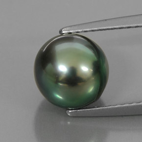 Pérola verde natural 3,83ct, esfera / bola, opaco