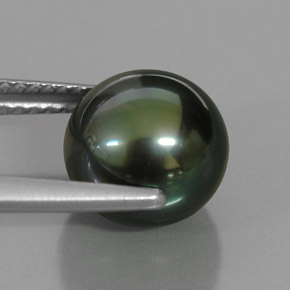 Pérola verde natural 4,56ct, esfera / bola, opaco