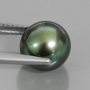 Pérola verde natural 4,73ct, esfera / bola, opaco