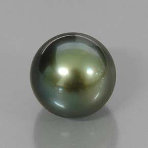 Pérola verde natural 5,08ct, esfera / bola, opaco