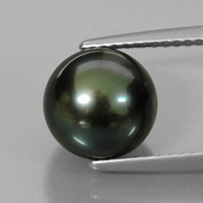 Pérola verde natural 4,66ct, esfera / bola, opaco