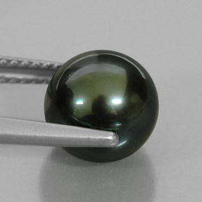 Pérola verde natural 4,66ct, esfera / bola, opaco