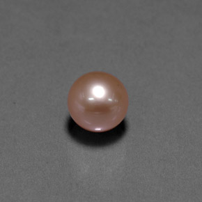 Pérola rosa natural 2,98ct, esfera / bola, opaco