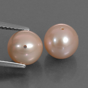 Pedras preciosas de pérola rosa natural de 6,47 ct, esfera / bola, opaco