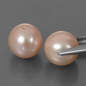 Pedras preciosas de pérola rosa natural de 6,47 ct, esfera / bola, opaco
