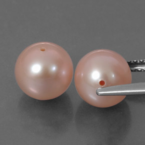 Pedras preciosas de pérola rosa natural de 6,35 ct, esfera / bola, opaco