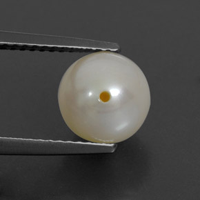 Pérola Creme Natural 3.82ct, Esfera / Bola, Opaco
